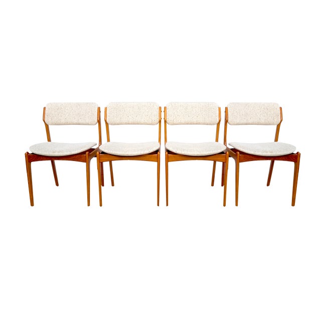 Model 49 Dining Chairs in Teak by Erik Buch for O.D. Møbler, Denmark, 1960s, Set of 4 For Sale