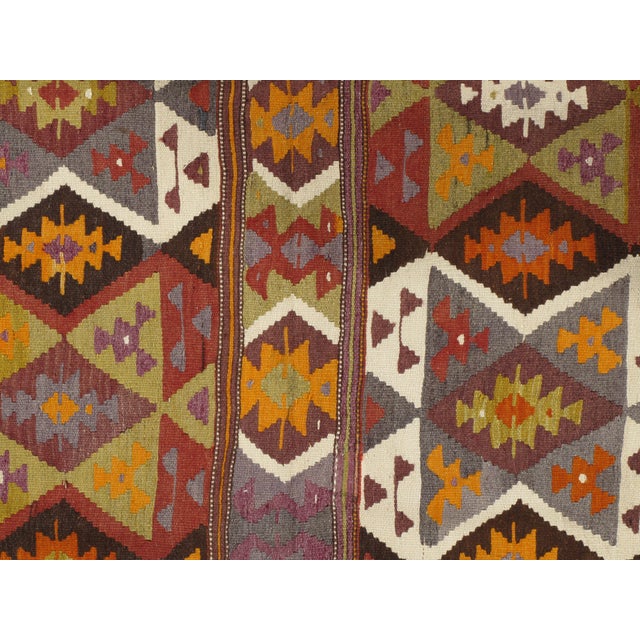 Textile Vintage Turkish Kilim Area Rug 5ft X 9ft For Sale - Image 7 of 8