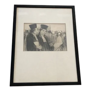 After Honore Daumier (French, 1808-1879) Lithograph Figurative Scene With Nobles
