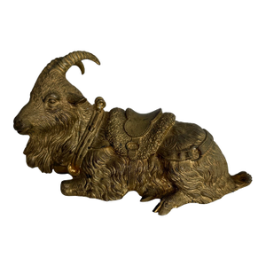 1930s Bronze Goat Inkwell