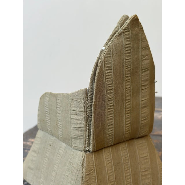 Vintage Miniature Pin Cushion Seersucker Chair With Hidden Storage, Circa 1920s-30s For Sale - Image 14 of 16