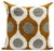 Handmade Velvet Throw Pillow With Mustard and Grey Geometric Design & Down Feather Insert For Sale - Image 4 of 6