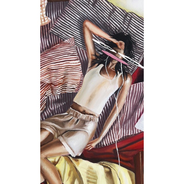 Contemporary "The Sound of Silence", Oil on Canvas Painting by Chinonso Ofodile For Sale - Image 3 of 5