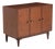 Ramseur Furniture Mid Century Walnut Brass Diamond Front Record Cabinet Credenza Unmarked For Sale