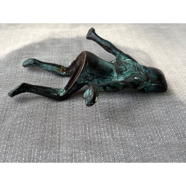 Vintage Bronze Seated Frog Garden Ornament For Sale - Image 14 of 18