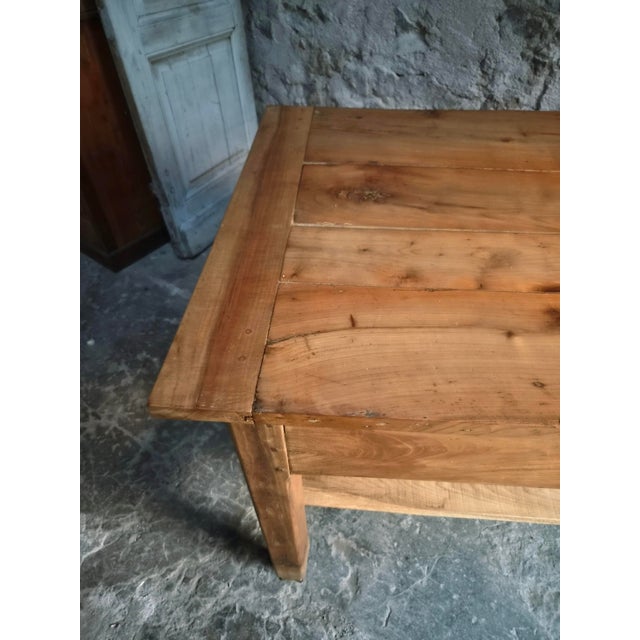 Wood Antique Cherry Wood Kitchen Island Work Table with Drawers, 1890s For Sale - Image 7 of 18