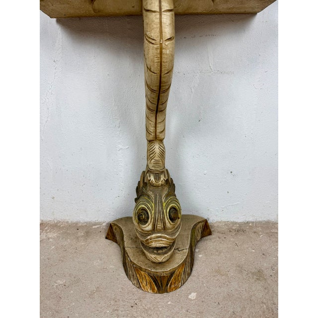 20th Century Italian Polychrome Pedestal with Marble Top, 1950 For Sale - Image 9 of 10