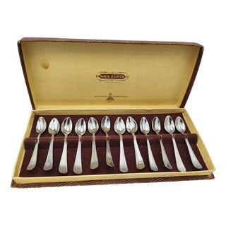 Vintage Silver Caviar Spoons from Sola, Set of 12 For Sale