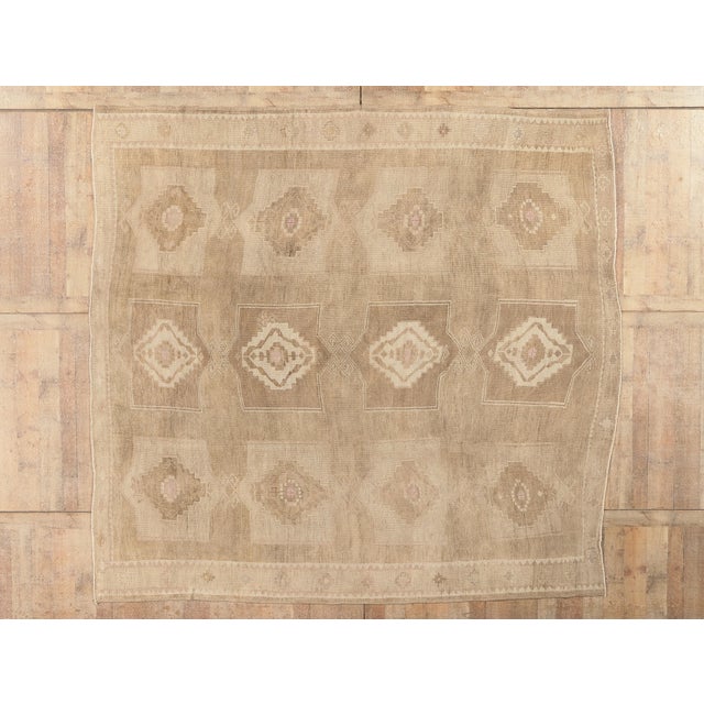 Earth-Tone Vintage Turkish Kars Rug, 10'00 X 10'08 For Sale - Image 10 of 11