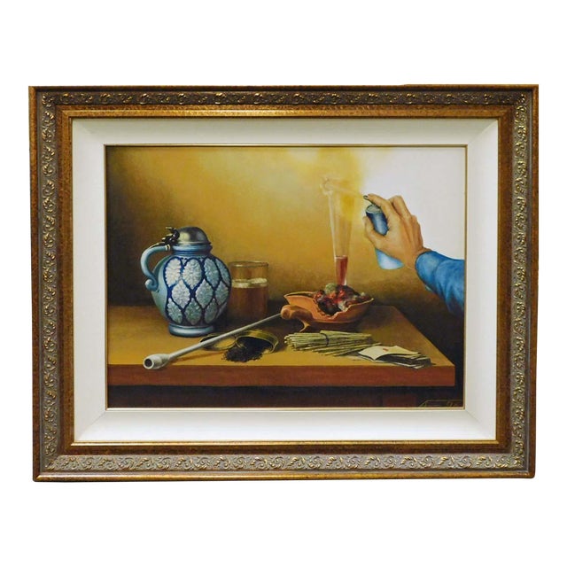 Fazly (Fazoil Ataullakhanov) "Creative Spray" Original Oil on Canvas Hand Signed For Sale
