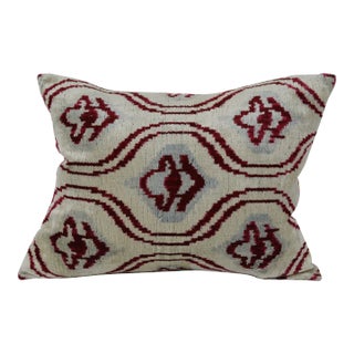 Silk Uzbek Ikat Velvet Hand Made Pillow Cushion For Sale