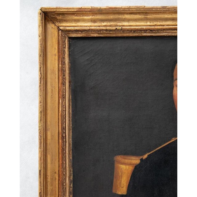 Black Portrait of a French Army Officer with a Great Moustache, 1860s, Oil Painting on Canvas, Framed For Sale - Image 8 of 13