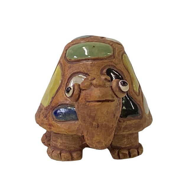 2020s Handmade MultiColor Small Ceramic Turtle Figure Display Art For Sale - Image 5 of 9