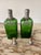 Vintage Green Glass Decanters With Pewter Cage and Stopper - Pair For Sale - Image 6 of 9