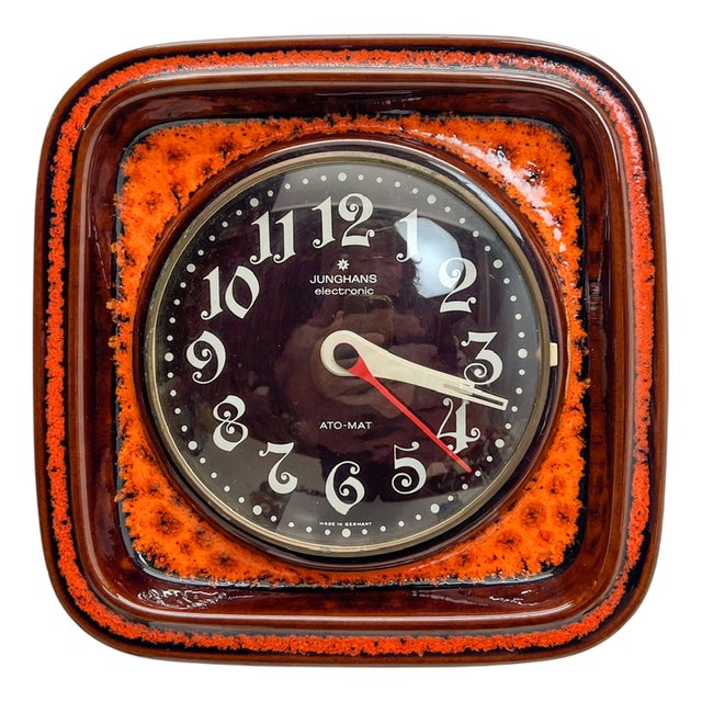 Vintage Ceramic Wall Clock, 1970s For Sale