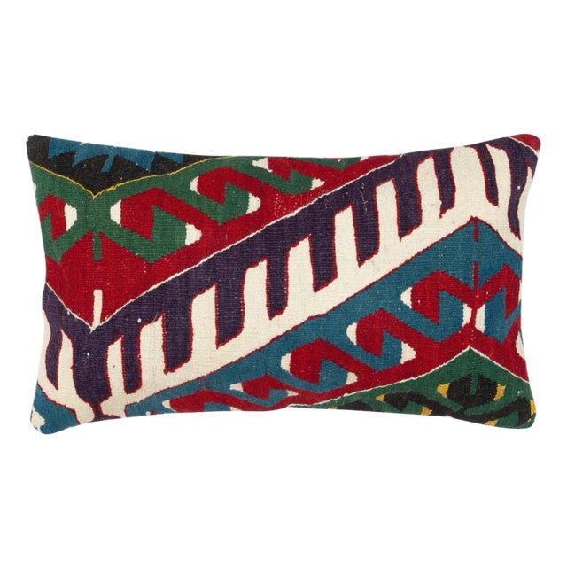 14"x24" Handmade Kilim Cushion Cover. Lumbar Pillow Cover. Turkish Accent Pillow For Sale