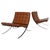 Set of Brown Leather Barcelona Chairs by Mies Van Der Rohe for Knoll, 1970 For Sale - Image 9 of 9