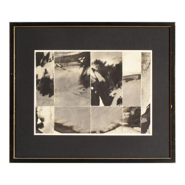 1960s Abstract Watercolor Painting by Le Rouse For Sale