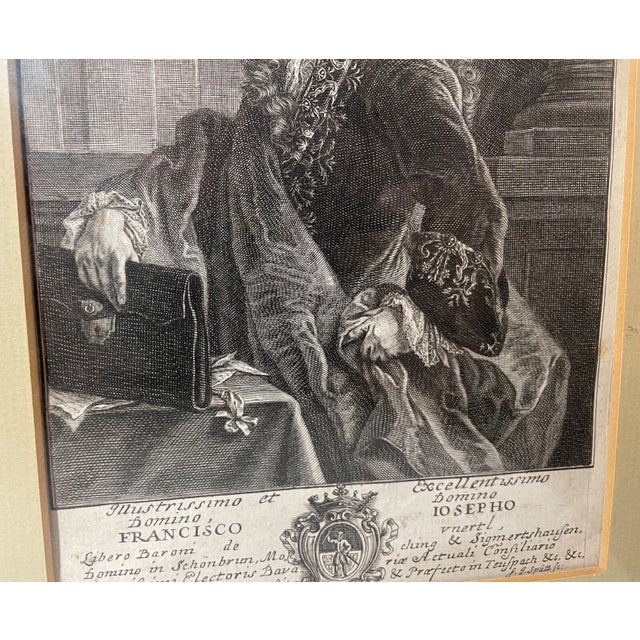 Printmaking Materials Rare Antique 1600's Original Franz Joseph Unerti Copper Engraving Print Etching For Sale - Image 7 of 12