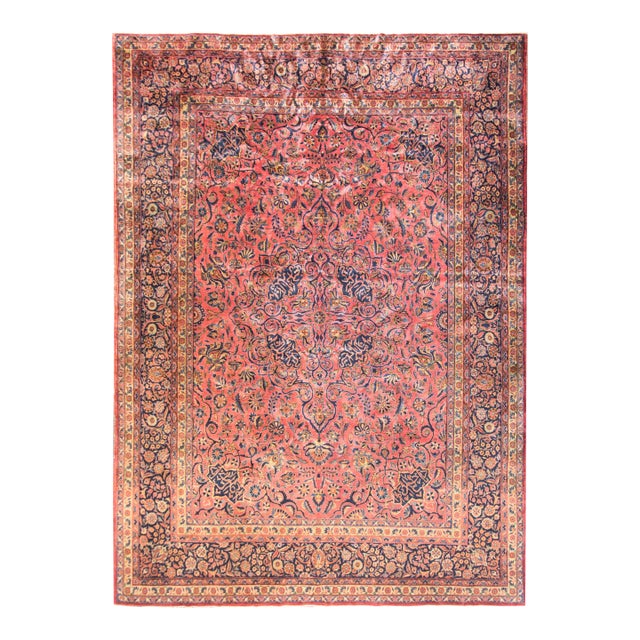 Early 20th Century Antique Persian Manchester Kashan, Signed For Sale