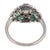 1930s Art Deco Diamond Emerald Onyx Platinum Ring, Size 6 For Sale In Los Angeles - Image 6 of 6