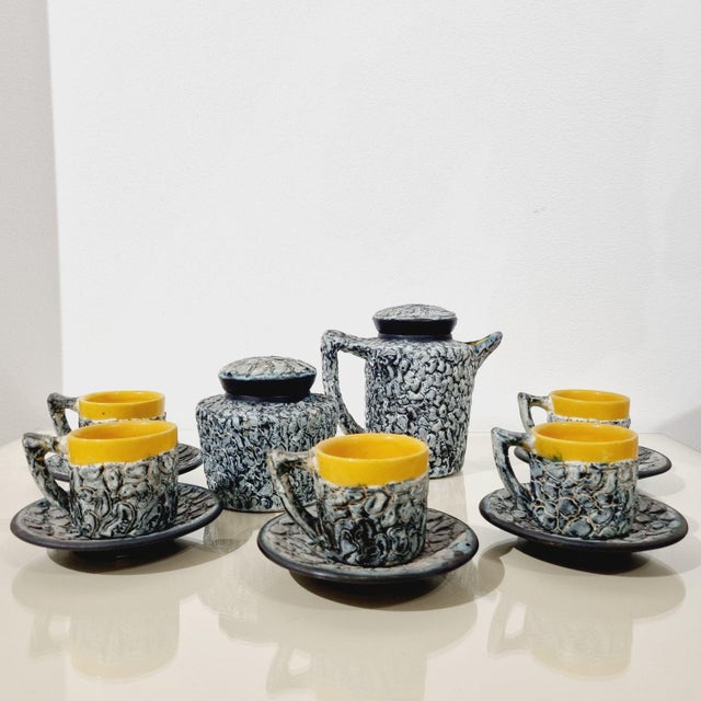 Mid-Century Ceramic Coffee Service, 1960s, Set of 7 For Sale - Image 4 of 11