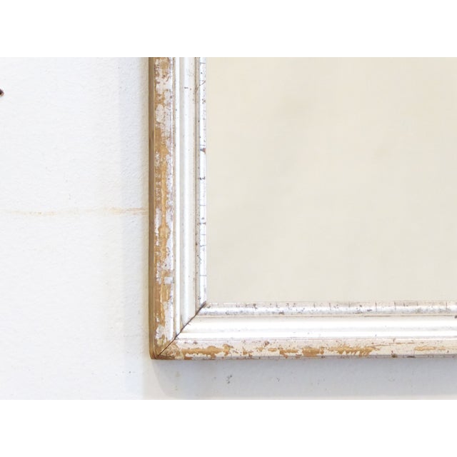 Silver Antique Small Silver Accent Mirror For Sale - Image 8 of 8