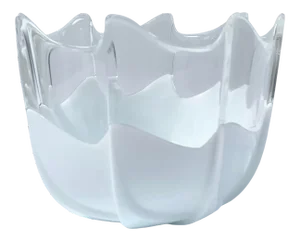 Rosenthal Studio-Line Modern Opaque White & Clear Glass Pinwheel Bowl
