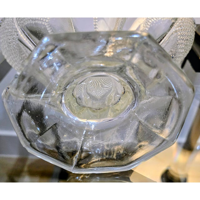 Transparent Clear Glass Hobnail Fan Vase by l.e. Smith For Sale - Image 8 of 8