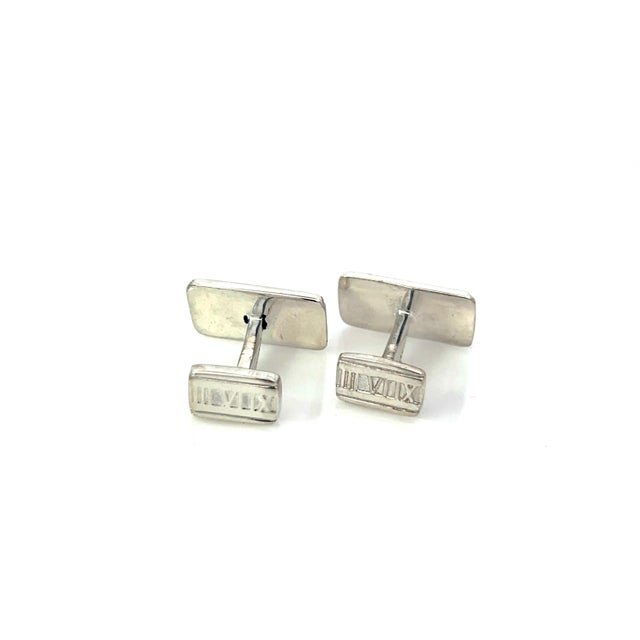 1990s 1990s Tiffany & Co Estate "Atlas" Cufflinks Sterling Silver, 2 Pieces For Sale - Image 5 of 9