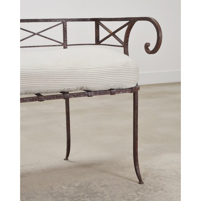 20th C. French Neoclassical Iron Tête-À-Tête Garden Bench For Sale - Image 13 of 18