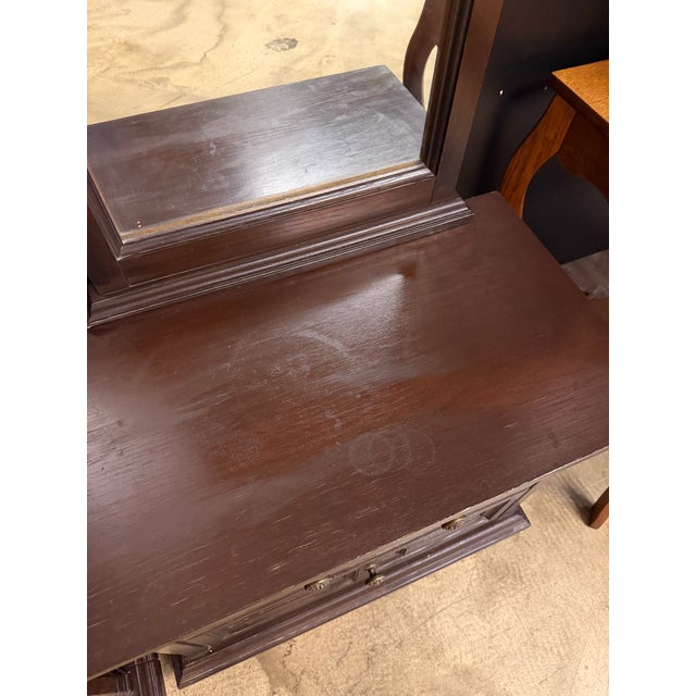 Vintage Spanish Revival Carved Wood Dresser & Matching Mirror Set For Sale - Image 10 of 11