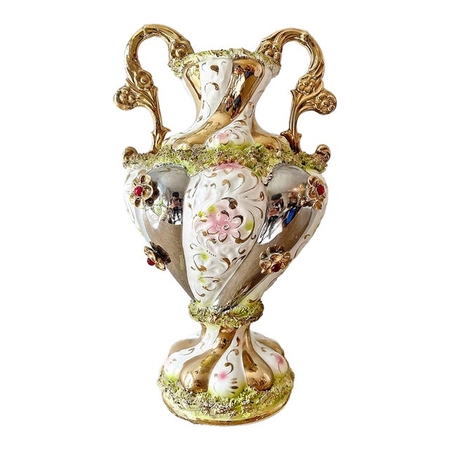 Mid-20th Century Italian Rococo Revival Porcelain Vase For Sale