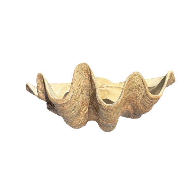 Large Faux Giant Clam Shell Centerpiece Bowl For Sale - Image 4 of 16