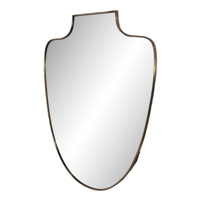 Vintage Unique Brass Wall Mirror 1970s For Sale