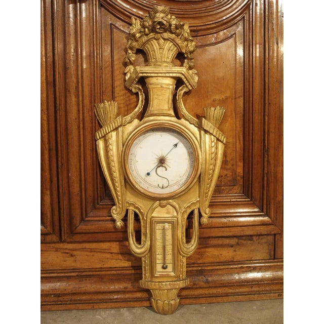 18th Century Parisian Giltwood Barometer Thermometer For Sale - Image 9 of 11