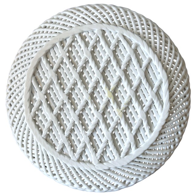 Bitossi 1970s Handmade Italian Porcelain Lattice Weave Plates the Style of Richard Ginori – Set of Four For Sale - Image 4 of 6
