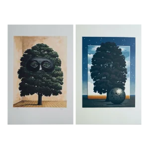 1980s "The Big Parade & Random Selection" Michael Hasted Surrealist Landscape Hand-Signed Lithographs - Set of 2