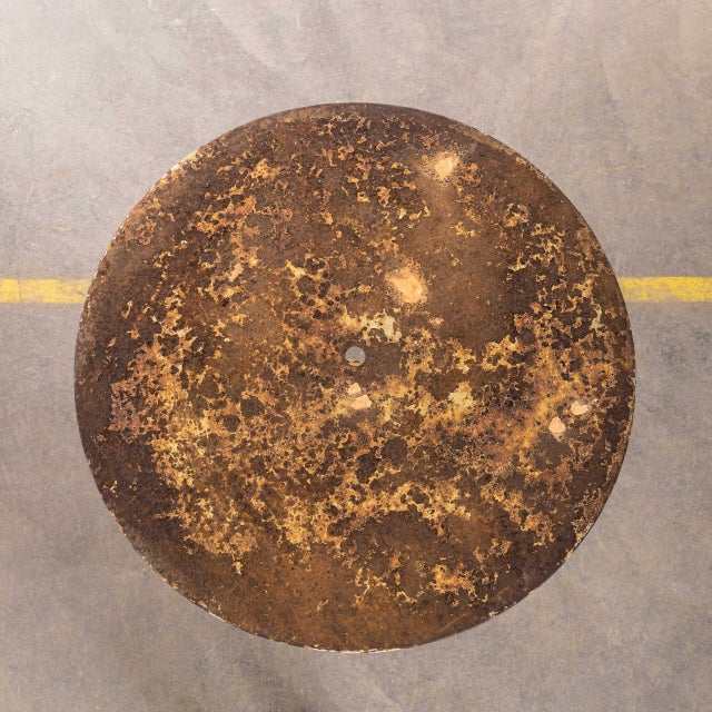 1950’s French Metal Tripod Base Outdoor Small Gueridon Table. Classic French gueridon table with three solid bar hand...