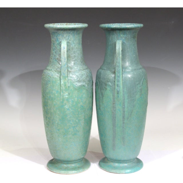 Roseville Carnelian II Large Drip Arts & Crafts Floor Vases a Pair Chairish