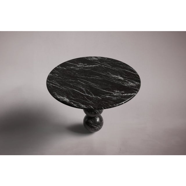 Cess Alexander Black Marble Round Dining Table 35.4" For Sale - Image 4 of 4