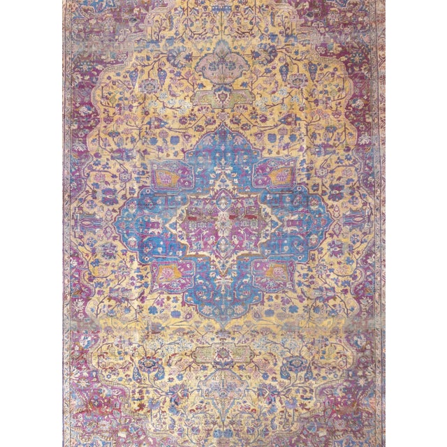 Persian Late 19th Century Fine Antique Silk Kashan Rug 7'4'' X 10'4'' For Sale - Image 3 of 10