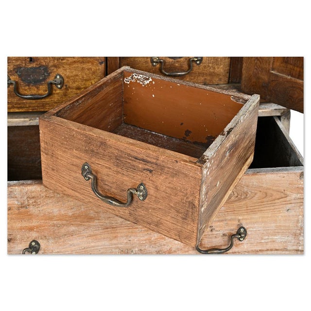 17 Drawer Wood Storage Cabinet For Sale - Image 4 of 10