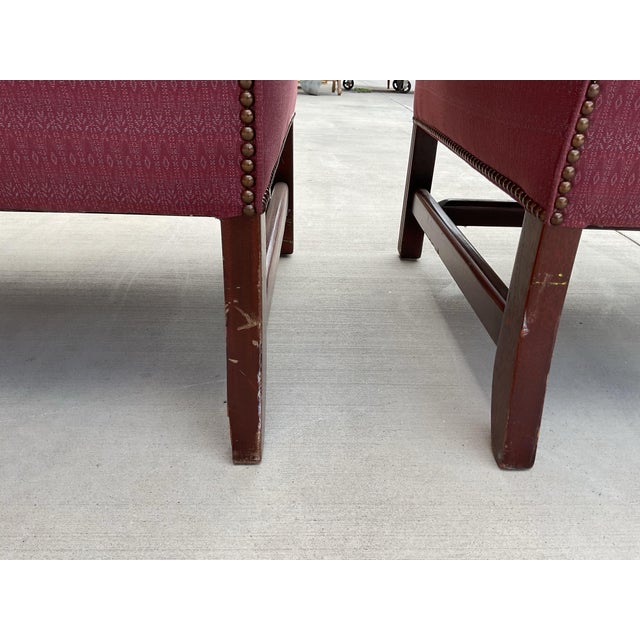 Pair of Vintage St. Timothy Tufted English Traditional Lounge Chairs – Hickory, Nc For Sale - Image 10 of 16