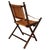 Faux Bamboo and Stitched Tan Leather Folding Safari Chair with Sling Arms, 1990s For Sale - Image 12 of 14