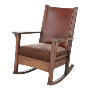 Antique Arts & Crafts Mission Jm Young Oak Rocker, 1910
