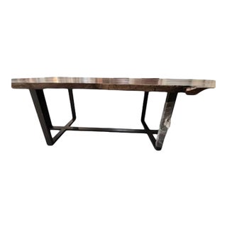 Extra Long Natural Slab Wood Dining Table by Restoration Hardware For Sale