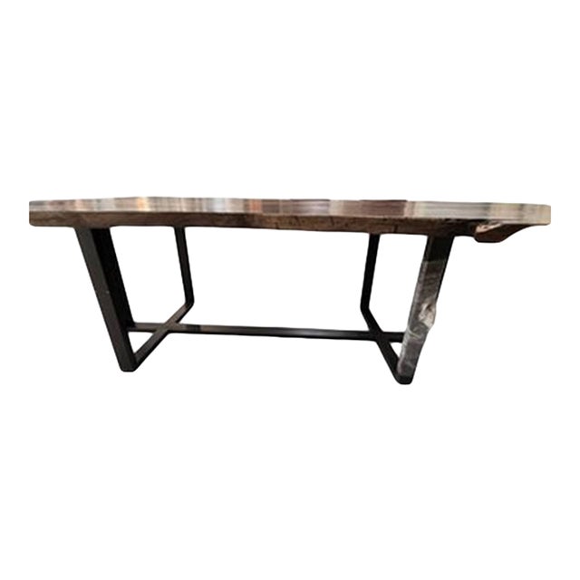 Extra Long Natural Slab Wood Dining Table by Restoration Hardware For Sale
