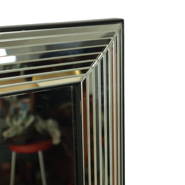 Wood Vintage Hollywood Regency Silver Mirror from Deknudt, 1970s For Sale - Image 7 of 14