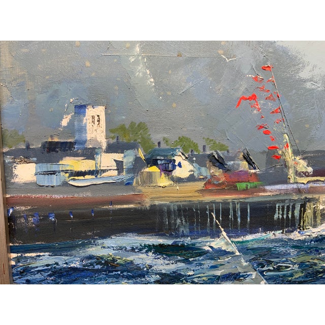 Textile 20th Century Newport Harbor Painting For Sale - Image 7 of 7